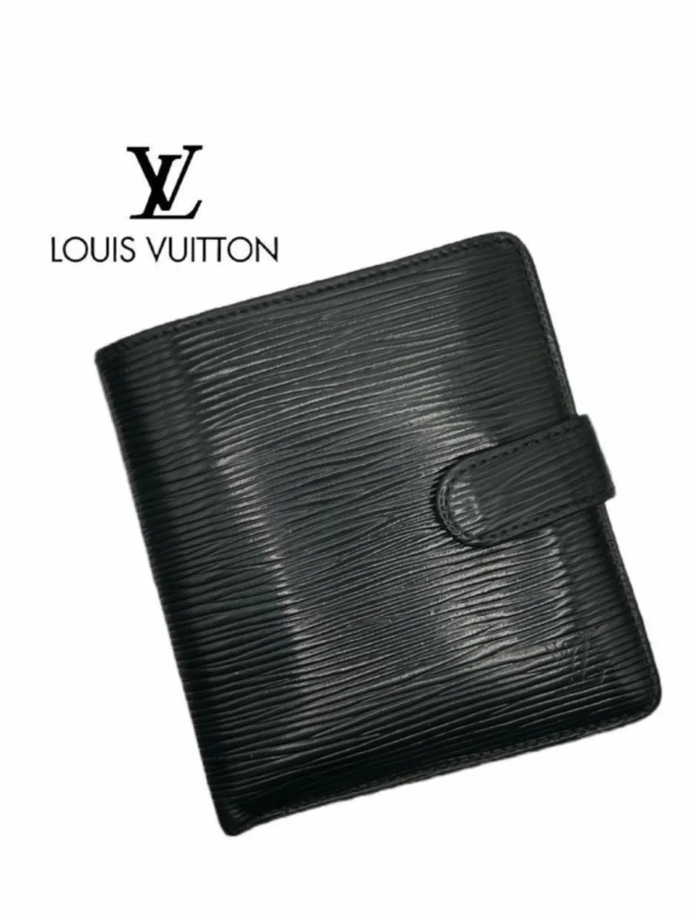 Louis Vuitton VINTAGE 1997 Epi Black Leather Bifold‎ Compact Wallet